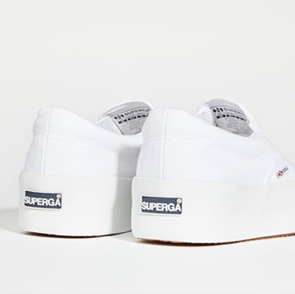 Superga 2306 Cotu Sneakers Slip On White Canvas Fabric Logo Platform 10 - Picture 6 of 16